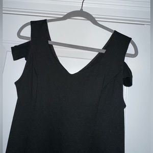 Black cold shoulder dress